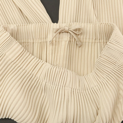 【中古】オム プリッセ イッセイミヤケ HOMME PLISSE ISSEY MIYAKE プリーツ加工 イージーパンツ ベージュ【 表記なし（S位） 】【 状態ランクA 】【 メンズ 】