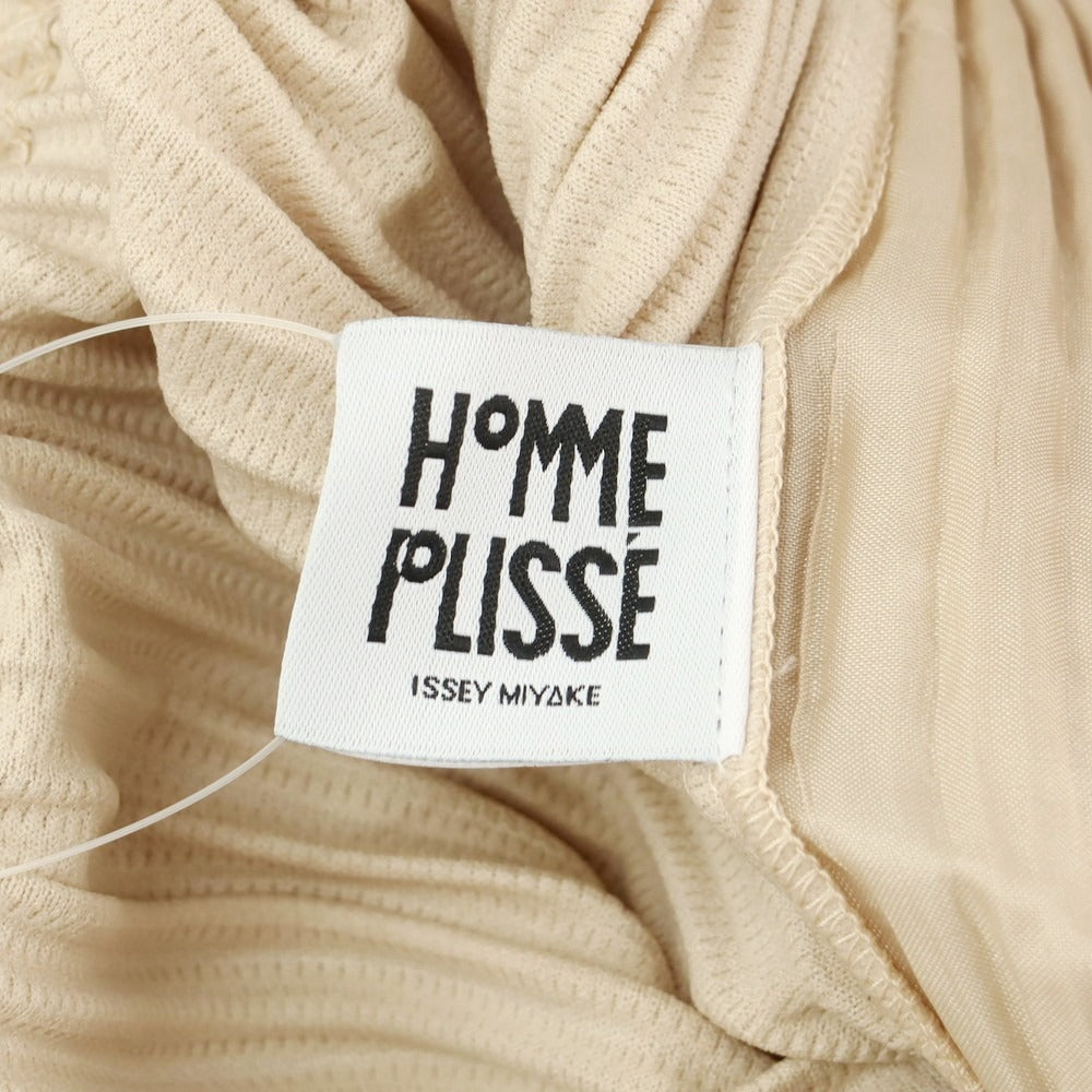 【中古】オム プリッセ イッセイミヤケ HOMME PLISSE ISSEY MIYAKE プリーツ加工 イージーパンツ ベージュ【 表記なし（S位） 】【 状態ランクA 】【 メンズ 】