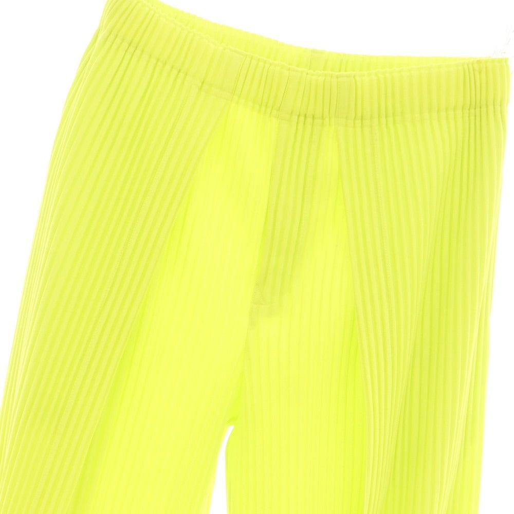 【中古】オム プリッセ イッセイミヤケ HOMME PLISSE ISSEY MIYAKE 2025年春夏 プリーツ加工 イージーパンツ ライムイエロー【 表記なし（S位） 】【 状態ランクA 】【 メンズ 】