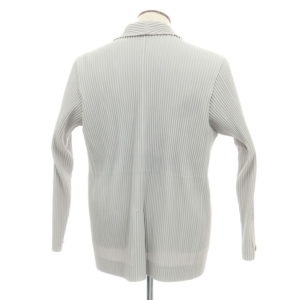 【中古】オム プリッセ イッセイミヤケ HOMME PLISSE ISSEY MIYAKE プリーツ加工ジャケット ライトグレー【 3 】【 状態ランクA 】【 メンズ 】