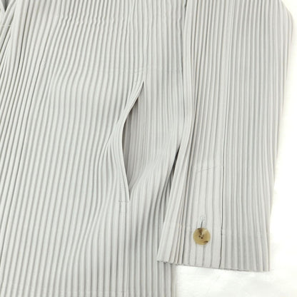 【中古】オム プリッセ イッセイミヤケ HOMME PLISSE ISSEY MIYAKE プリーツ加工ジャケット ライトグレー【 3 】【 状態ランクA 】【 メンズ 】