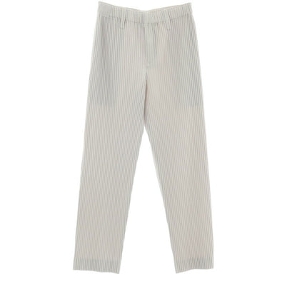 【中古】オム プリッセ イッセイミヤケ HOMME PLISSE ISSEY MIYAKE ポリエステル プリーツ イージーパンツ ライトグレー【サイズ1】【 状態ランクA 】【 メンズ 】