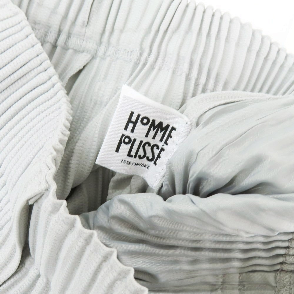【中古】オム プリッセ イッセイミヤケ HOMME PLISSE ISSEY MIYAKE ポリエステル プリーツ イージーパンツ ライトグレー【 1 】【 状態ランクA 】【 メンズ 】