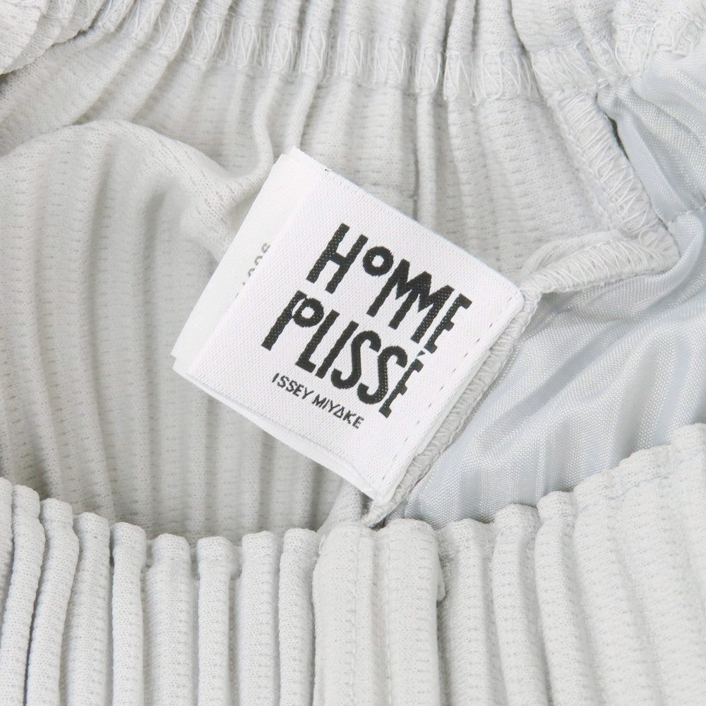 【中古】オム プリッセ イッセイミヤケ HOMME PLISSE ISSEY MIYAKE ポリエステル プリーツ イージーパンツ ライトグレー【 サイズ1 】【 状態ランクA 】【 メンズ 】 [BPD]