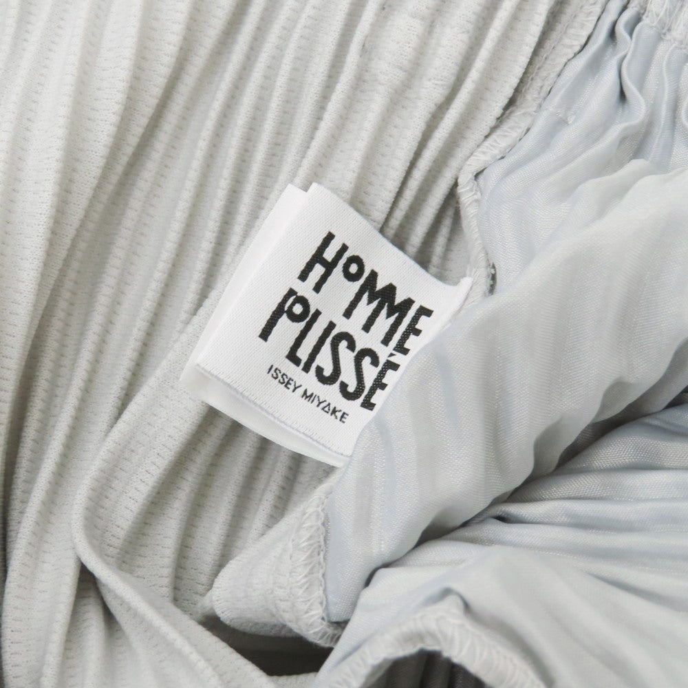 【中古】オム プリッセ イッセイミヤケ HOMME PLISSE ISSEY MIYAKE ポリエステル プリーツ イージーパンツ ライトグレー【サイズ3】【 状態ランクA 】【 メンズ 】 [CPD]