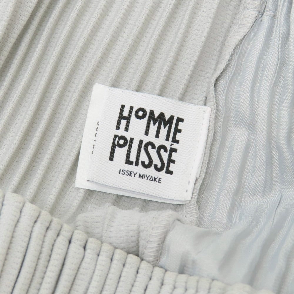 【中古】オム プリッセ イッセイミヤケ HOMME PLISSE ISSEY MIYAKE ポリエステル プリーツ イージーパンツ ライトグレー【 3 】【 状態ランクA 】【 メンズ 】