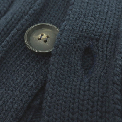 【新品】セッテフィーリ カシミア Settefili Cashmere コットンナイロン 襟付き カーディガン グリーンネイビー【サイズ48/S】【 状態ランクN 】【 メンズ 】