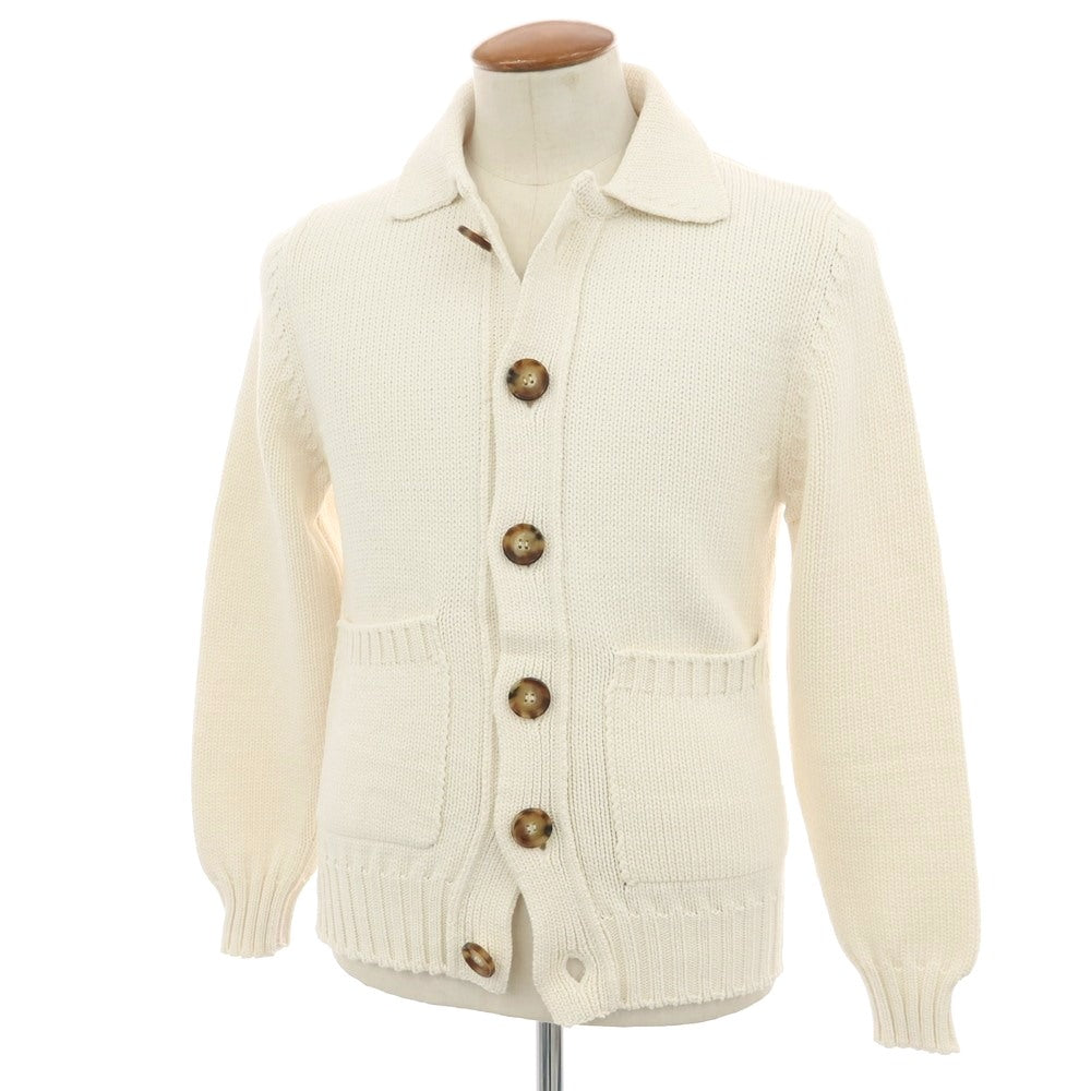 【新品】セッテフィーリ カシミア Settefili Cashmere コットンナイロン 襟付き カーディガン アイボリー【サイズ46/XS】【 状態ランクN 】【 メンズ 】