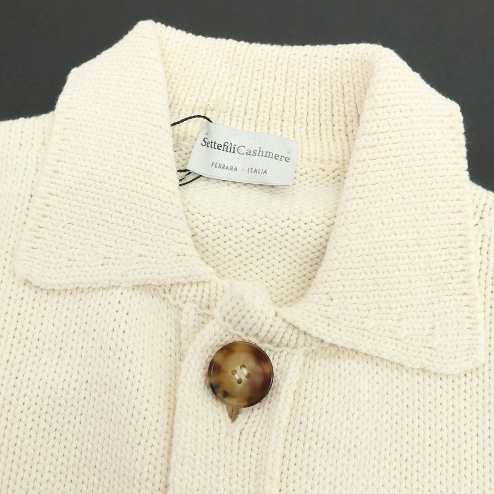 【新品】セッテフィーリ カシミア Settefili Cashmere コットンナイロン 襟付き カーディガン アイボリー【サイズ46/XS】【 状態ランクN 】【 メンズ 】