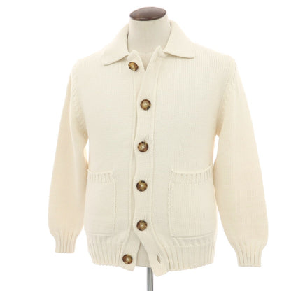 【新品】セッテフィーリ カシミア Settefili Cashmere コットンナイロン 襟付き カーディガン アイボリー【サイズ50/M】【 状態ランクN 】【 メンズ 】