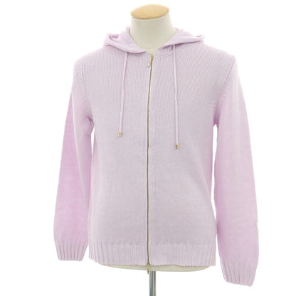 【新品】セッテフィーリ カシミア Settefili Cashmere リネンコットン ダブルジップ ニットパーカー ラベンダー【サイズ44】【 状態ランクN 】【 メンズ 】