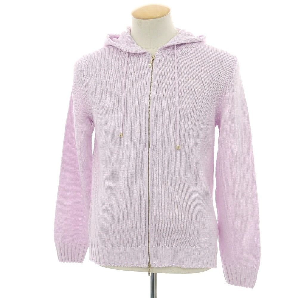 【新品】セッテフィーリ カシミア Settefili Cashmere リネンコットン ダブルジップ ニットパーカー ラベンダー【サイズ44】【 状態ランクN 】【 メンズ 】