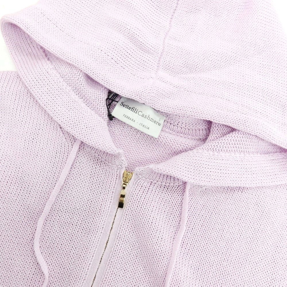 【新品】セッテフィーリ カシミア Settefili Cashmere リネンコットン ダブルジップ ニットパーカー ラベンダー【サイズ44】【 状態ランクN 】【 メンズ 】