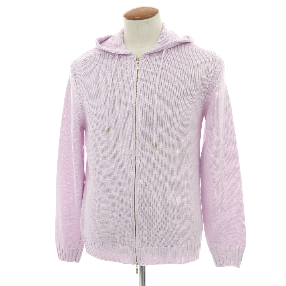 【新品】セッテフィーリ カシミア Settefili Cashmere リネンコットン ダブルジップ ニットパーカー ラベンダー【サイズ48/S】【 状態ランクN 】【 メンズ 】 [DPD]