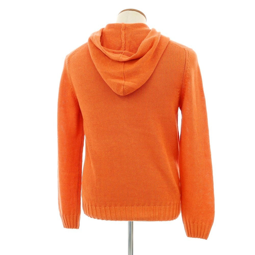 【新品】セッテフィーリ カシミア Settefili Cashmere リネンコットン ダブルジップ ニットパーカー オレンジ【サイズ46/XS】【 状態ランクN 】【 メンズ 】 [DPD]