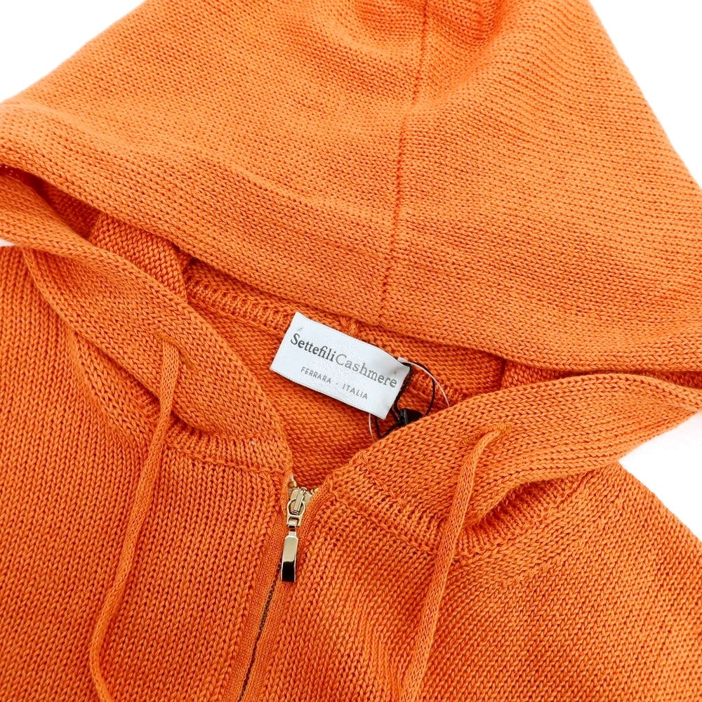 【新品】セッテフィーリ カシミア Settefili Cashmere リネンコットン ダブルジップ ニットパーカー オレンジ【サイズ48/S】【 状態ランクN 】【 メンズ 】