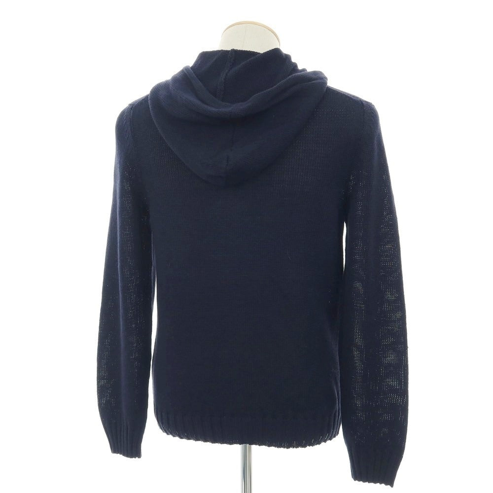 【新品】セッテフィーリ カシミア Settefili Cashmere リネンコットン ダブルジップ ニットパーカー ネイビー【サイズ44】【 状態ランクN 】【 メンズ 】
