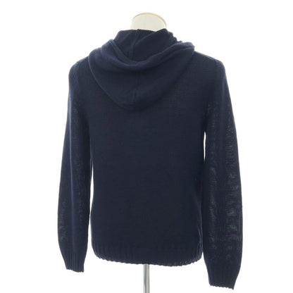 【新品】セッテフィーリ カシミア Settefili Cashmere リネンコットン ダブルジップ ニットパーカー ネイビー【サイズ44】【 状態ランクN 】【 メンズ 】