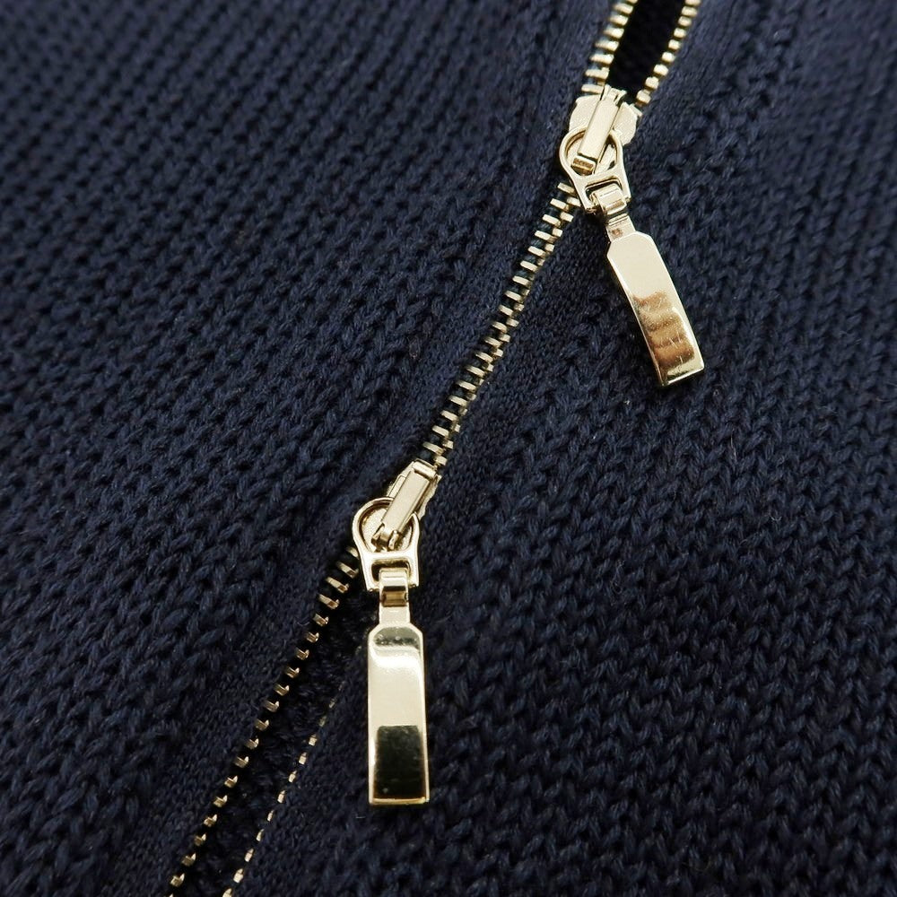 【新品】セッテフィーリ カシミア Settefili Cashmere リネンコットン ダブルジップ ニットパーカー ネイビー【サイズ44】【 状態ランクN 】【 メンズ 】