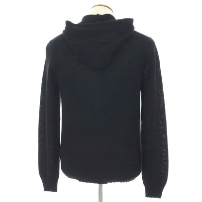 【新品】セッテフィーリ カシミア Settefili Cashmere リネンコットン ダブルジップ ニットパーカー ブラック【サイズ46/XS】【 状態ランクN 】【 メンズ 】