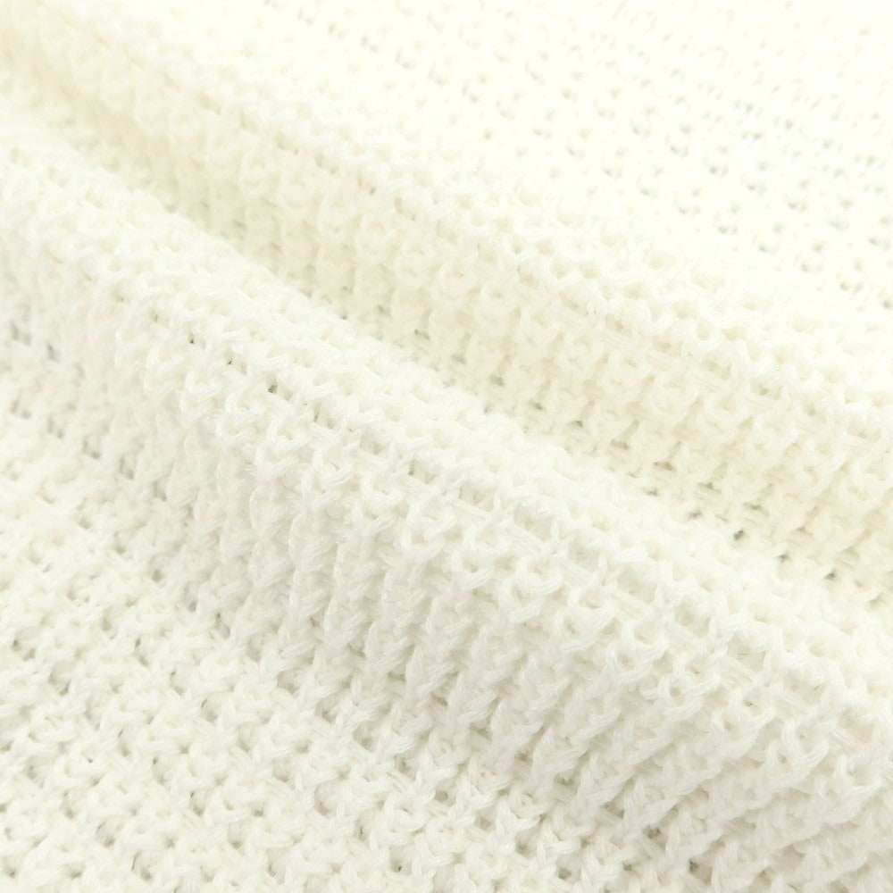 【新品】セッテフィーリ カシミア Settefili Cashmere リネンコットン クルーネック 半袖 プルオーバーニット ホワイト【サイズ46/XS】【 状態ランクN 】【 メンズ 】