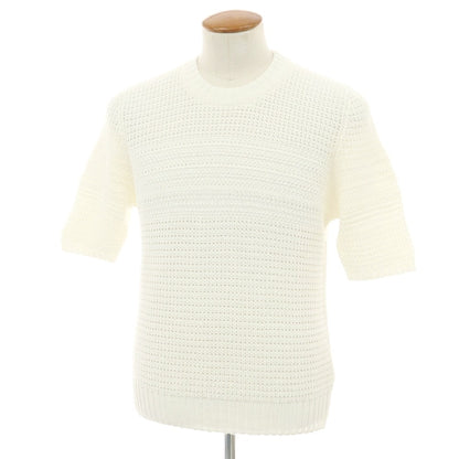 【新品】セッテフィーリ カシミア Settefili Cashmere リネンコットン クルーネック 半袖 プルオーバーニット ホワイト【サイズ48/S】【 状態ランクN 】【 メンズ 】