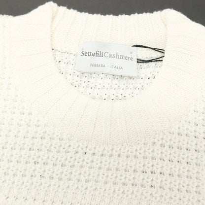 【新品】セッテフィーリ カシミア Settefili Cashmere リネンコットン クルーネック プルオーバーニット ホワイト【サイズ44】【 状態ランクN 】【 メンズ 】