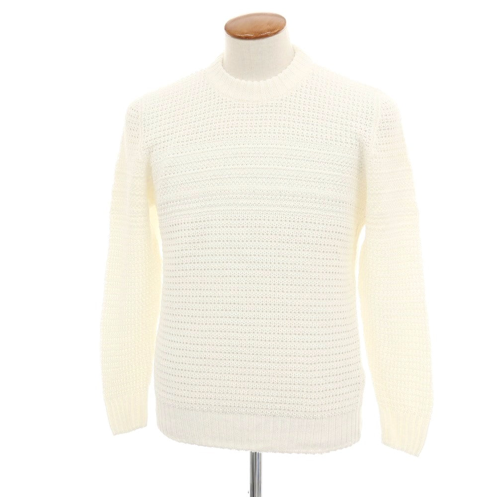 【新品】セッテフィーリ カシミア Settefili Cashmere リネンコットン クルーネック プルオーバーニット ホワイト【サイズ48/S】【 状態ランクN 】【 メンズ 】 [DPD]