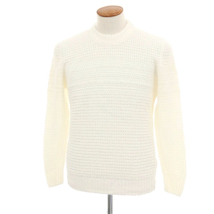 【新品】セッテフィーリ カシミア Settefili Cashmere リネンコットン クルーネック プルオーバーニット ホワイト【サイズ48/S】【 状態ランクN 】【 メンズ 】