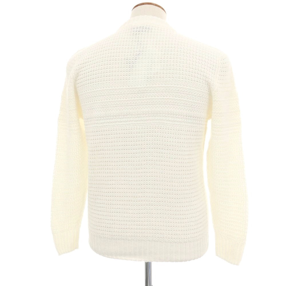 【新品】セッテフィーリ カシミア Settefili Cashmere リネンコットン クルーネック プルオーバーニット ホワイト【サイズ48/S】【 状態ランクN 】【 メンズ 】 [DPD]