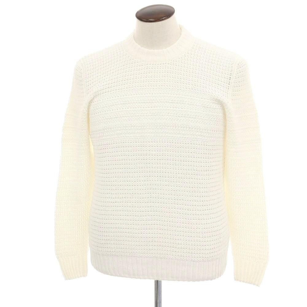 【新品】セッテフィーリ カシミア Settefili Cashmere リネンコットン クルーネック プルオーバーニット ホワイト【サイズ50/M】【 状態ランクN 】【 メンズ 】
