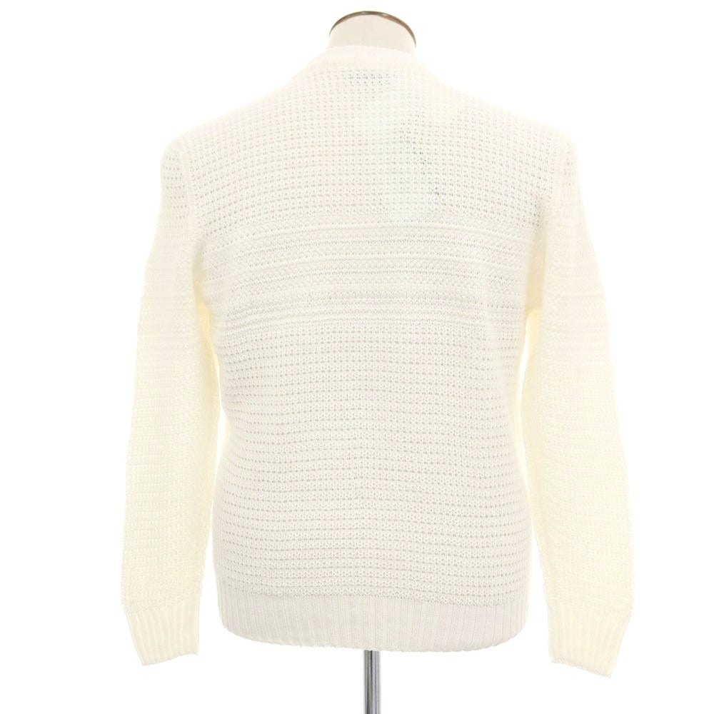 【新品】セッテフィーリ カシミア Settefili Cashmere リネンコットン クルーネック プルオーバーニット ホワイト【サイズ50/M】【 状態ランクN 】【 メンズ 】
