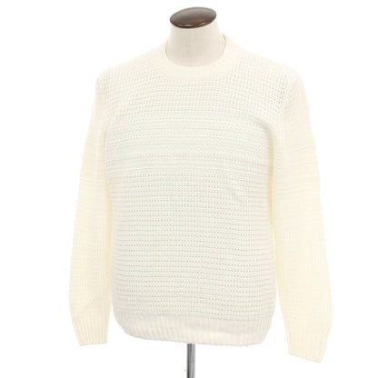 【新品】セッテフィーリ カシミア Settefili Cashmere リネンコットン クルーネック プルオーバーニット ホワイト【サイズ52/L】【 状態ランクN 】【 メンズ 】