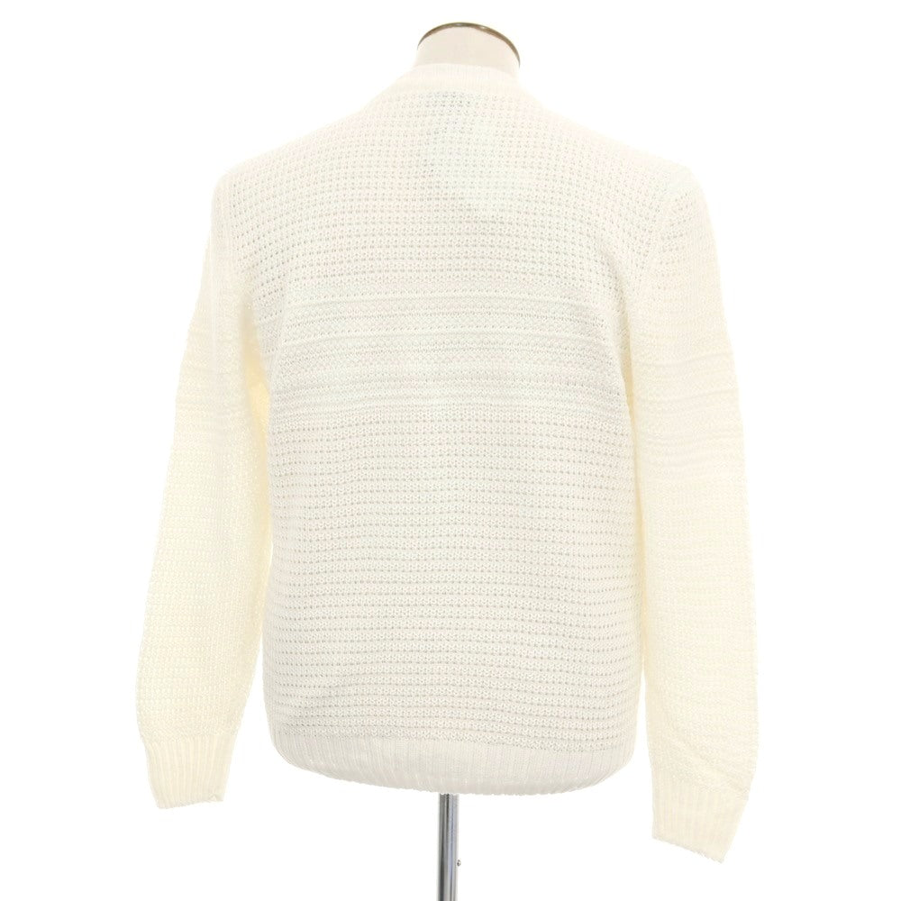 【新品】セッテフィーリ カシミア Settefili Cashmere リネンコットン クルーネック プルオーバーニット ホワイト【サイズ52/L】【 状態ランクN 】【 メンズ 】 [DPD]