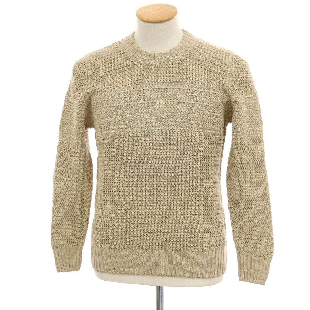 【新品】セッテフィーリ カシミア Settefili Cashmere リネンコットン クルーネック プルオーバーニット ベージュ【サイズ44】【 状態ランクN 】【 メンズ 】