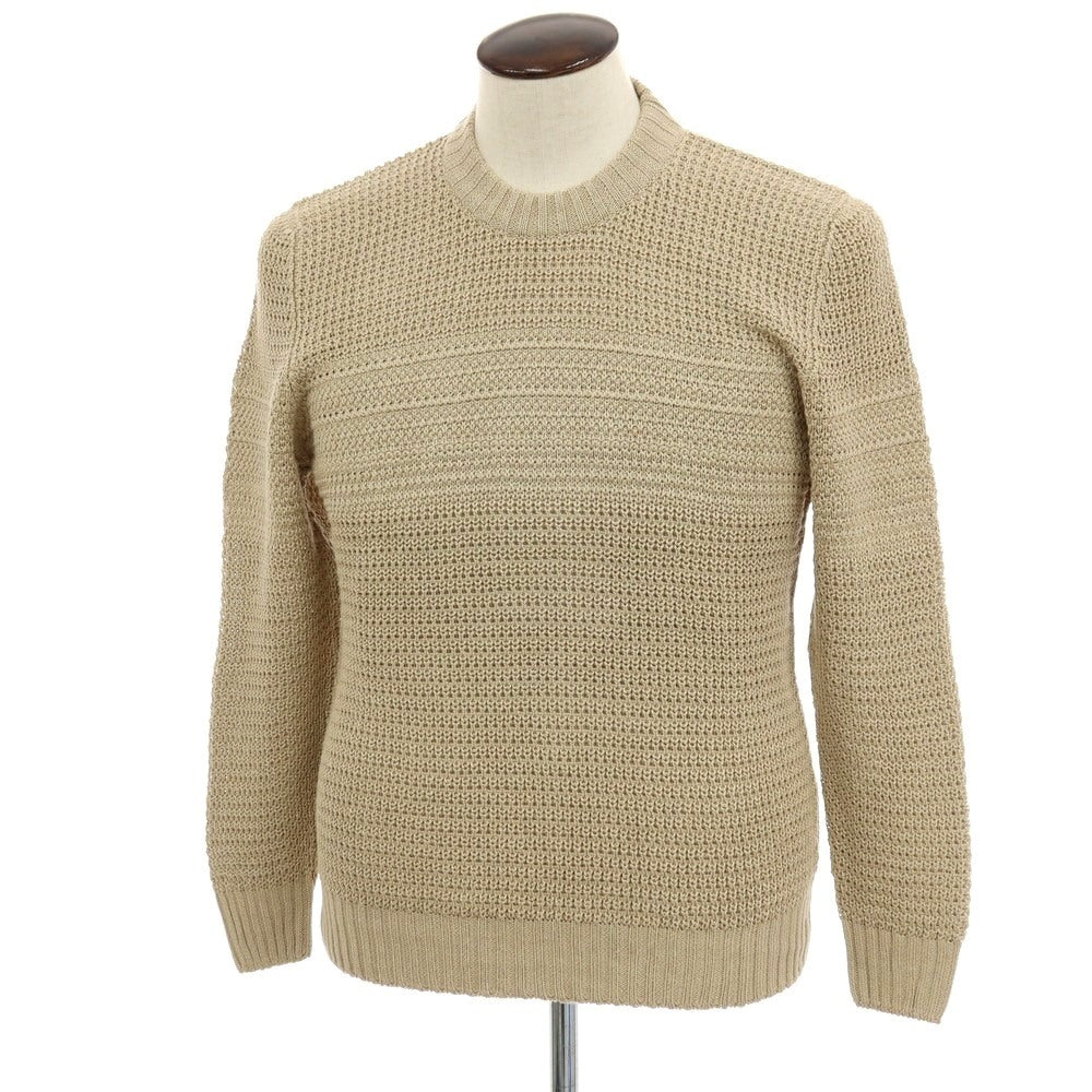 【新品】セッテフィーリ カシミア Settefili Cashmere リネンコットン クルーネック プルオーバーニット ベージュ【サイズ50/M】【 状態ランクN 】【 メンズ 】 [DPD]