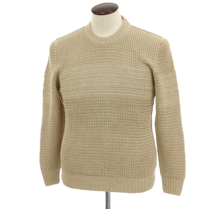 【新品】セッテフィーリ カシミア Settefili Cashmere リネンコットン クルーネック プルオーバーニット ベージュ【サイズ50/M】【 状態ランクN 】【 メンズ 】