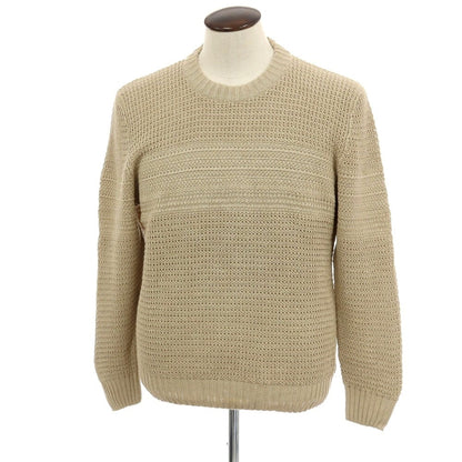 【新品】セッテフィーリ カシミア Settefili Cashmere リネンコットン クルーネック プルオーバーニット ベージュ【サイズ52/L】【 状態ランクN 】【 メンズ 】