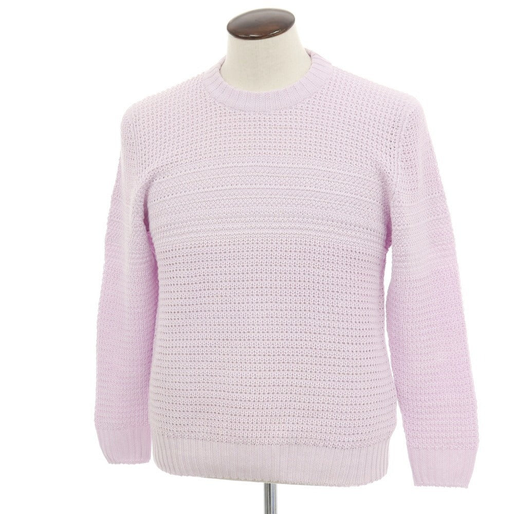 【新品】セッテフィーリ カシミア Settefili Cashmere リネンコットン クルーネック プルオーバーニット ラベンダー【サイズ50/M】【 状態ランクN 】【 メンズ 】 [DPD]