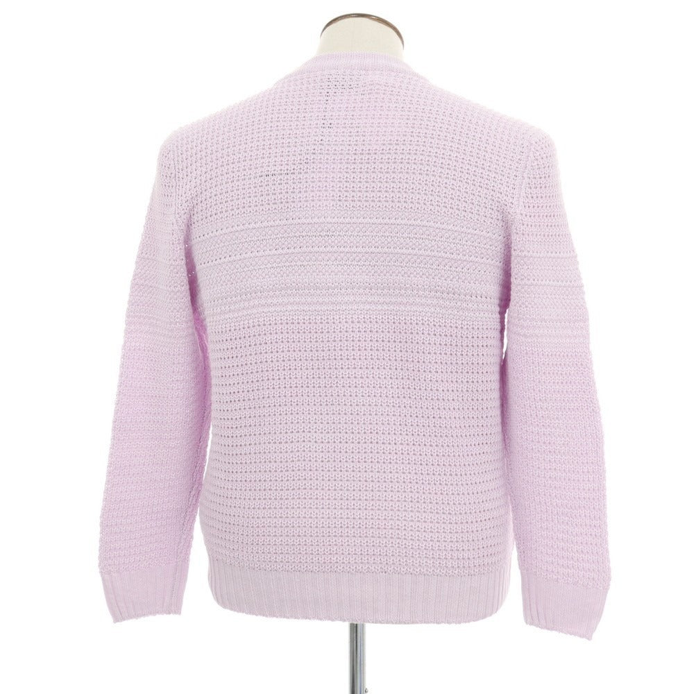【新品】セッテフィーリ カシミア Settefili Cashmere リネンコットン クルーネック プルオーバーニット ラベンダー【サイズ50/M】【 状態ランクN 】【 メンズ 】