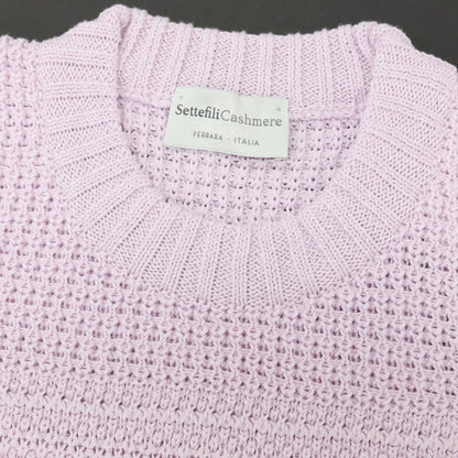 【新品】セッテフィーリ カシミア Settefili Cashmere リネンコットン クルーネック プルオーバーニット ラベンダー【サイズ50/M】【 状態ランクN 】【 メンズ 】
