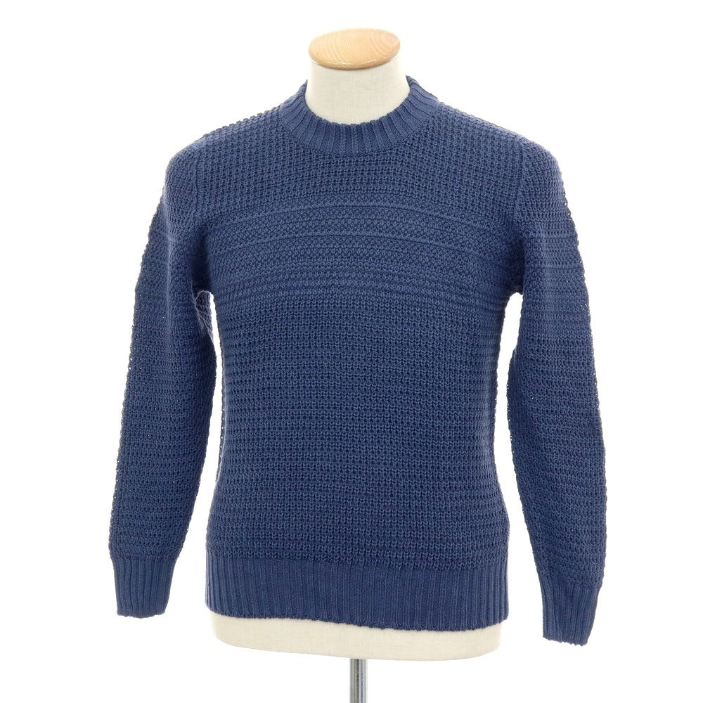 【新品】セッテフィーリ カシミア Settefili Cashmere リネンコットン クルーネック プルオーバーニット ダークブルー【サイズ44】【 状態ランクN 】【 メンズ 】 [DPD]