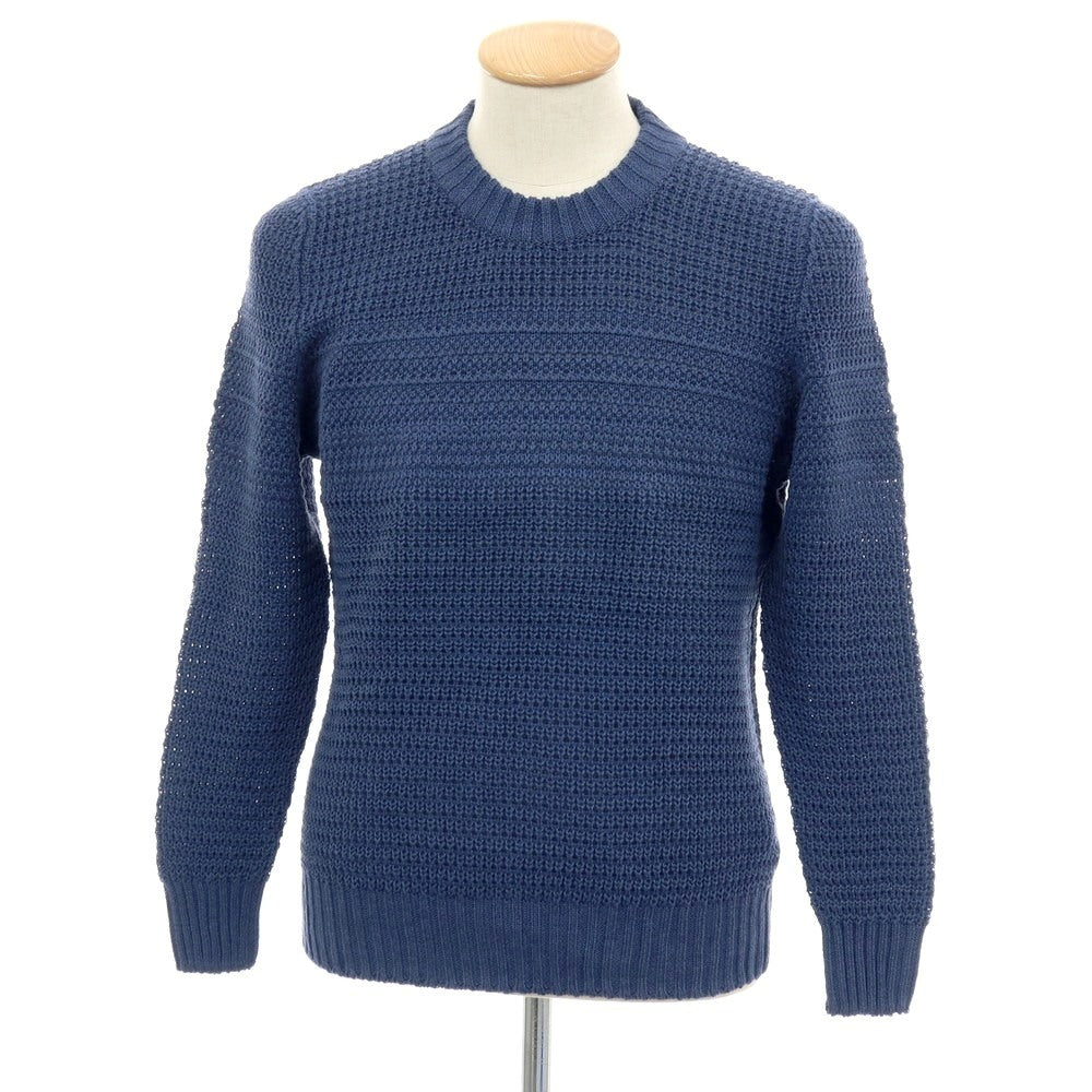【新品】セッテフィーリ カシミア Settefili Cashmere リネンコットン クルーネック プルオーバーニット ダークブルー【サイズ46/XS】【 状態ランクN 】【 メンズ 】