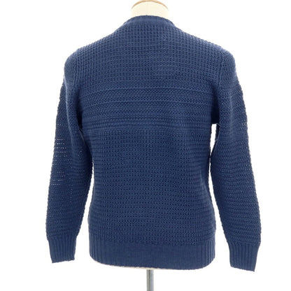 【新品】セッテフィーリ カシミア Settefili Cashmere リネンコットン クルーネック プルオーバーニット ダークブルー【サイズ46/XS】【 状態ランクN 】【 メンズ 】