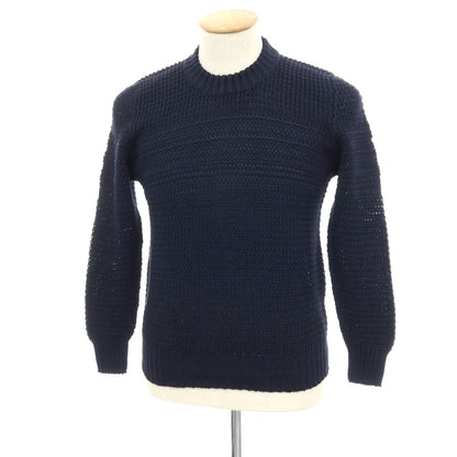 【新品】セッテフィーリ カシミア Settefili Cashmere リネンコットン クルーネック プルオーバーニット ネイビー【サイズ44】【 状態ランクN 】【 メンズ 】