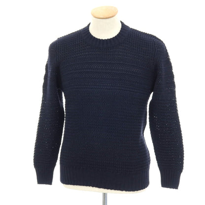 【新品】セッテフィーリ カシミア Settefili Cashmere リネンコットン クルーネック プルオーバーニット ネイビー【サイズ46/XS】【 状態ランクN 】【 メンズ 】
