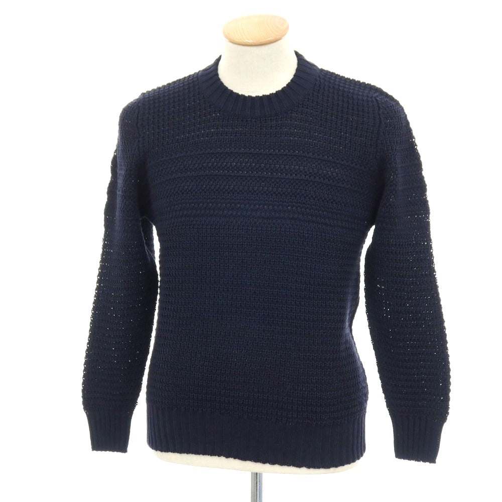 【新品】セッテフィーリ カシミア Settefili Cashmere リネンコットン クルーネック プルオーバーニット ネイビー【サイズ46/XS】【 状態ランクN 】【 メンズ 】 [DPD]