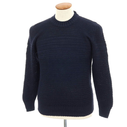 【新品】セッテフィーリ カシミア Settefili Cashmere リネンコットン クルーネック プルオーバーニット ネイビー【サイズ48/S】【 状態ランクN 】【 メンズ 】