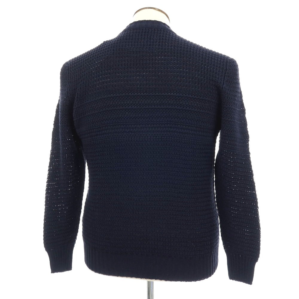 【新品】セッテフィーリ カシミア Settefili Cashmere リネンコットン クルーネック プルオーバーニット ネイビー【サイズ50/M】【 状態ランクN 】【 メンズ 】 [DPD]