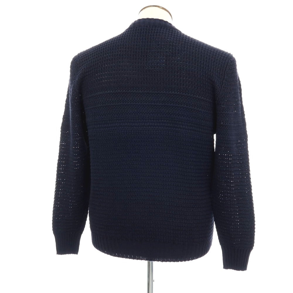 【新品】セッテフィーリ カシミア Settefili Cashmere リネンコットン クルーネック プルオーバーニット ネイビー【サイズ52/L】【 状態ランクN 】【 メンズ 】